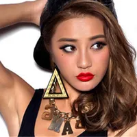 Acryl Gold Silver Super Large Triangle Dange oorbellen voor vrouwen Fashion Jewelry