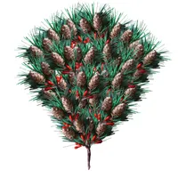 Decorazioni natalizie 10 pezzi Decorazione aghi di pino mini rami di albero noel per decorazioni per la casa fatti fatti a mano Accessori di vite artificiali a mano
