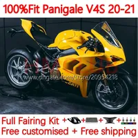 Ducati Street Fighter Panigale V 4 V4 S R V4S V4R 18-21 차체 168NO.6 V4-S V4-R 18 19 20 21 V-4S V-4R 2018 2019 2020 2021 OEM Body Gloss Yellow를위한 주사 곰팡이 페어링