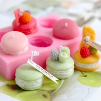 Holte 3D Macaron 6 Burger Soap Form Mold Cake Decoration Chocolate Diy Biscuit Baking For Candle 220721