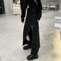 Rokken zwart donker goth Harajuku cheongsam punk gothic vrouwelijke spleet imperium lange Chinese stijl rok 2022 lente Koreaanse modeskirts