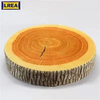 Lrea Sale Cojines Pastoral Style Printed Plant Rave Creative Tree Stump Wood Sofa and Car Seat Cushion Pillows 35cm 8cm Y200723