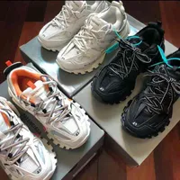 디자이너 Bbalencaigass 패션 캐주얼 신발 0 Third Track3 세대 화이트 오렌지 커플 아빠 스포츠 남자와 여자