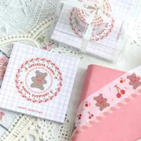 ملاحظات Kawaii Cake Box Series Sticky Cute Stationery Washi Tape Memo Pad N Times Notepad School School Supply Papeleria GiftNotes