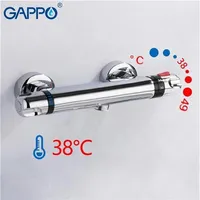GAPPO Thermostatic Bath Shower Control Valve Bottom Faucet Wall Mounted And Cold Brass Bathroom Mixer Bathtub Tap 201105246W
