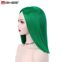 NXY Wignee Straight Synthetic Middle Part Green Cosplay Short Hair Bob Heat Resistance s for Women 220622