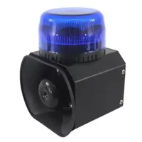 8W LED WARNING Beacon Nödljus + 30W sirenlarmhögtalare med cigarrändare för polisbilar Ambulansfordon, Vattentät