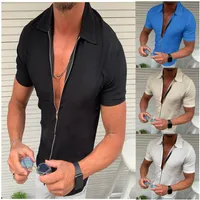 Men Casual Shirts blouses short Sleeve summer Black white printed vintage Loose Print Pattern Luxury Designer Button-Down Top Holi287v