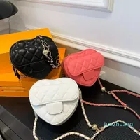 Designer -Handbag Bag Purse Kedjor Cross Body Mini Heart Love Bags Gold Ball Chain Shoulder Bags Pu Leather Dough Letters Solid Hasp