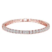 Una fila tre file piene di bracciali zirconi diamanti cristalli di Swarovskis Fashion Ladies Bracciale Gifts Christmas Bangle285S