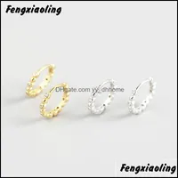 Hoop Hie Boucles d'oreilles bijoux Fengxiaoling Fashion 925 Sterling Sier pour femmes Zircon Piercing Brinége d'oreille Fine ACCESSOIRES 2021