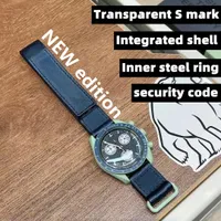 Nouveau biocéramic Moonswatch Quartz Timing Mens Watch Détails en place SO33A 100 anneaux Code et boîte intégré de logo transparent