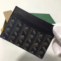 Portefeuille de cartes de créateur de mode Classic Womens Black Texture Texture Green Luxury Green Double-Side Credit Cards Purse Mini portefeuille avec boîte