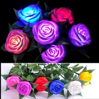 6 Kolor Ślub LED Rose Flower Night Light Toy Led Valentine Prezent Elektroniczny
