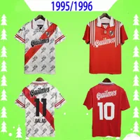 Retro 1995 1996 1996リバープレートサッカージャージーホームアウェイホワイトレッドジュリオクルーズシャツクラシック記念コレクションビンテージアリエルサラ95 96 Camiseta de Futbol S-2XL