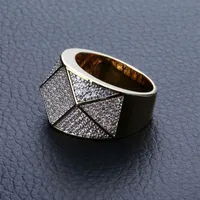 ICED Out Rings für Männer Hip Hop Luxus Designer Herren Bling Diamond Argyle Ring 18k Gold plattiert Hochzeit Engagement Gold Ring Schmuck283o