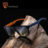 HU WOOD Brand Design Polarized Sunglass Skateboard Wood Sunglasses For Men Women Lenses Driving gafas de sol mujer GR8011 220616