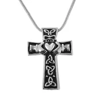 Hänge halsband rostfritt stål Memorial Cross Heart Cremation Jewelry for Ashes Urn Keepsake Necklacependant