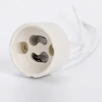 Lamp Holders & Bases Gu10 Mr16 Holder Bulb Base With Wire Ceramic Halogen Socket Pottery Connector For Led Cfl Spotlight 110-220VLamp