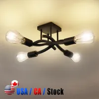 4 lichte semi -spoelbevestiging plafondlampen met E26 lichten basis vaste keukenlamp armaturen plafonds mounts Eenvoudig gemonteerd moderne kroonluchter verlichting crestech