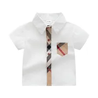 Baby Polo T Shirt Diseñador de niños Mangas cortas Polos Baby Camisas Tops Bordado Bordado Algodón Negro Blanco 90-130cm298b