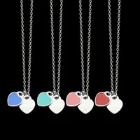 Dise￱ador Love Jewelry Collar Mujeres Collares de doble coraz￳n de lujo 925 Joyas de plata como regalo con caja 001
