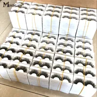 203050100 쌍 Moonlass 25mm Fluffy Lashes Bulk Makeup Magnetic False Eyelashes Box 패키지 도매 3D 색상 밍크 속눈썹 220602