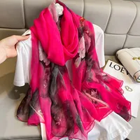 Scarves Women Scarf Fashion Summer Silk For Lady Shawls Wraps Female Hijabs Pashmina Foulard Bandana Neck Long Scarfs