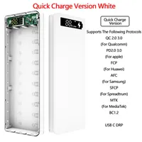 Epacket Quick Charge الإصدار 10*18650 Bower Bank Boxes مزدوج USB شحن الهاتف المحمول QC 3.0 PD DIY Shell 18650 حامل البطارية Charg274D