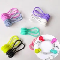 Magnetic Twist Cable Ties Silicone Cable Holder Clips Cord Wrap Strong Holding Stuff Cables Organizer For Home Office C0801P02