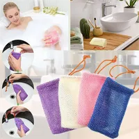 Peeling Mesh Bags Saver Beutel für Duschkörpermassage natürliche Bio -Bio -Ramie -Seifenhaltertasche Tasche Loofah Bath Spa Großhandel Großhandel