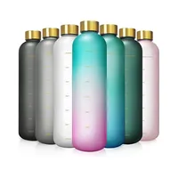 32oz Tritan Water Bottles Electroplate lid influenciador amado 1000ml Reutilizável Bulgoria de bebida em escala de tempo portátil Probata por portátil Big Capacity Sports Kettle C0623x02