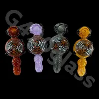 Heady Pipe Glass Hand Pipes 5 "Rökning Snail Honeycomb Spoon Hooka Pipe Tobacco 4 Colors GH04