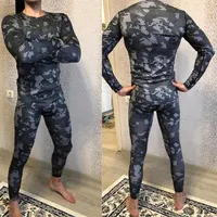 Herren-Fitnesskleidung T-Shirt Leggings 2-pc-Set Camouflage Strumpfhose Hautausschlag für Mann Schweiß Fitnessanzug 4xl plus 2878