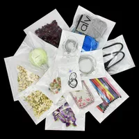 100 Pack PE Jewelry Påsar Återställbar plast Retail Packaging Bag Holographic Foil Påsar Matlagring Deodorant
