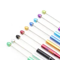 DIY Add Beads Ballpoint Pens Student Beadable Plastic Ballpoints Bead Ball Pen Promotional Christmas Gifts Creative 705 E3