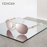 FENCHI Pink Sunglasse Pilot Vintage Female Sun Gasses UV 400 White Shades Zonnebril Dames Feminino De Sol 220317
