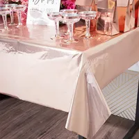 파티 장식 장미 금색 테이블 천 방수 반짝이 포일 커버 직사각형 식탁보 베이비 샤워 결혼식 생일 장식