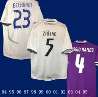 Finais Real Madrids Jersey Retro Ramos 13 14 15 16 16 Zidane Beckham Raul 94 95 96 97 98 99 00 01 02 03 04 05 Carlos Seedorf Benzema figo kaka