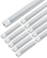 JESLED T8 LED Tubes Light D Shaped 8FT 90W Daylight White Transparent Cover Shop Garage Office Lights 6 Packs