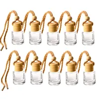 Per Bottle Car Hanging Glass Empty Pendant Aromatherapy Refillable Diffuser Air Fresher Ornament Vials amGEm