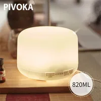 Pivoka 820ml aromaterapi difüzör hava nemlendiricileri Elektrikli esansiyel yağı huile essentiel ev için LED gece lambası y200111