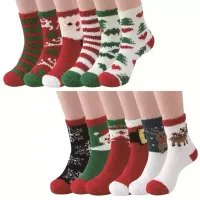 2022 Elk Рождественские носки Утолщенные коралловые флисовые носки Оптовые носки для пола рождественские носки