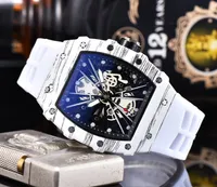 Mężczyźni Zegarek Automatyczny Ruch Kwarcowy Zegarki Marka Gumowa Pasek Biznes Sporty Przezroczyste Zegarek Importowane Crystal Lustro Zegarki