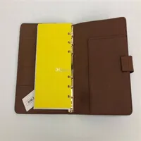 19CM 12 5CM Agenda Note BOOK Cover Leather Diary Leather with dustbag and Invoice card Note books Style Gold ring 88254F