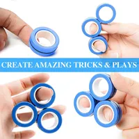 Magnetic Toys Rings AntiStress Fidget Toy Magic RingTool Bracelet Finger Spinner RingTool Kids Adult Decompression 2023