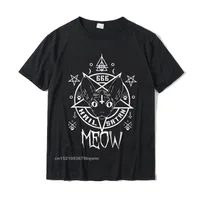 Hail Satan Meow Demonic Sphynx Cat 666 Camiseta de gato Funny Cotton Men Tops Camisetas personalizadas Top Funny Top 220509