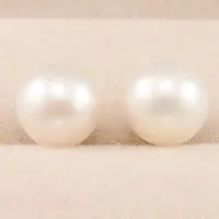 Lujoso 10-11 mm AAA White Perfect Round Akoya Pearls Pendiendo 14k/20 Gold White