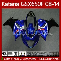 Bodys Kit för Suzuki Katana GSX-650F GSXF 650 GSXF-650 08-14 120NO.11 GSX650F GSXF650 08 09 10 11 12 13 14 GSX 650F 2008 2009 2010 2011 2012 2013 2014 Fairing Factory Blue