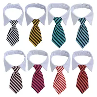 Nouveau animal de compagnie Associations pour chiens Tie à rayures S / L Plaid multicolore Fake Collar Bow Dogs Accessoires Fournitures de vacances Fournitures décoratives